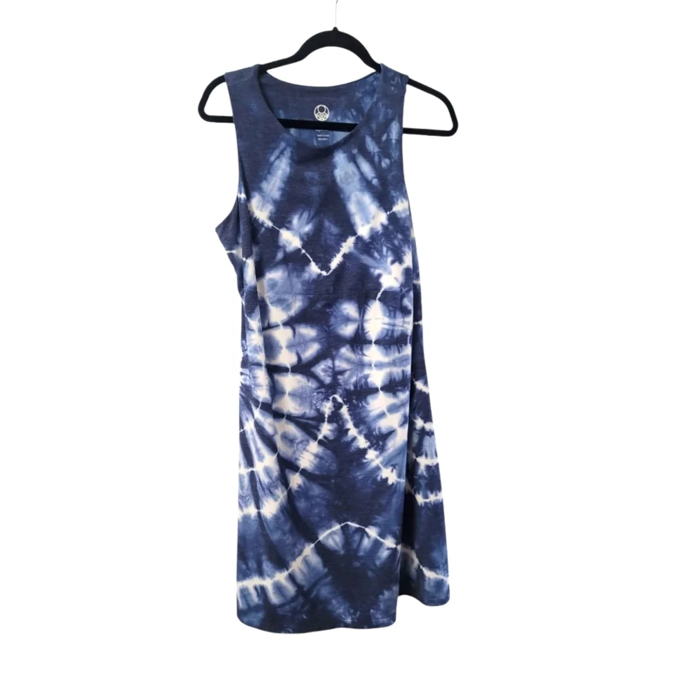 TE Verde Tie-Dye Sleeveless Dress - Blue and White Size Large - Picture 2 of 5